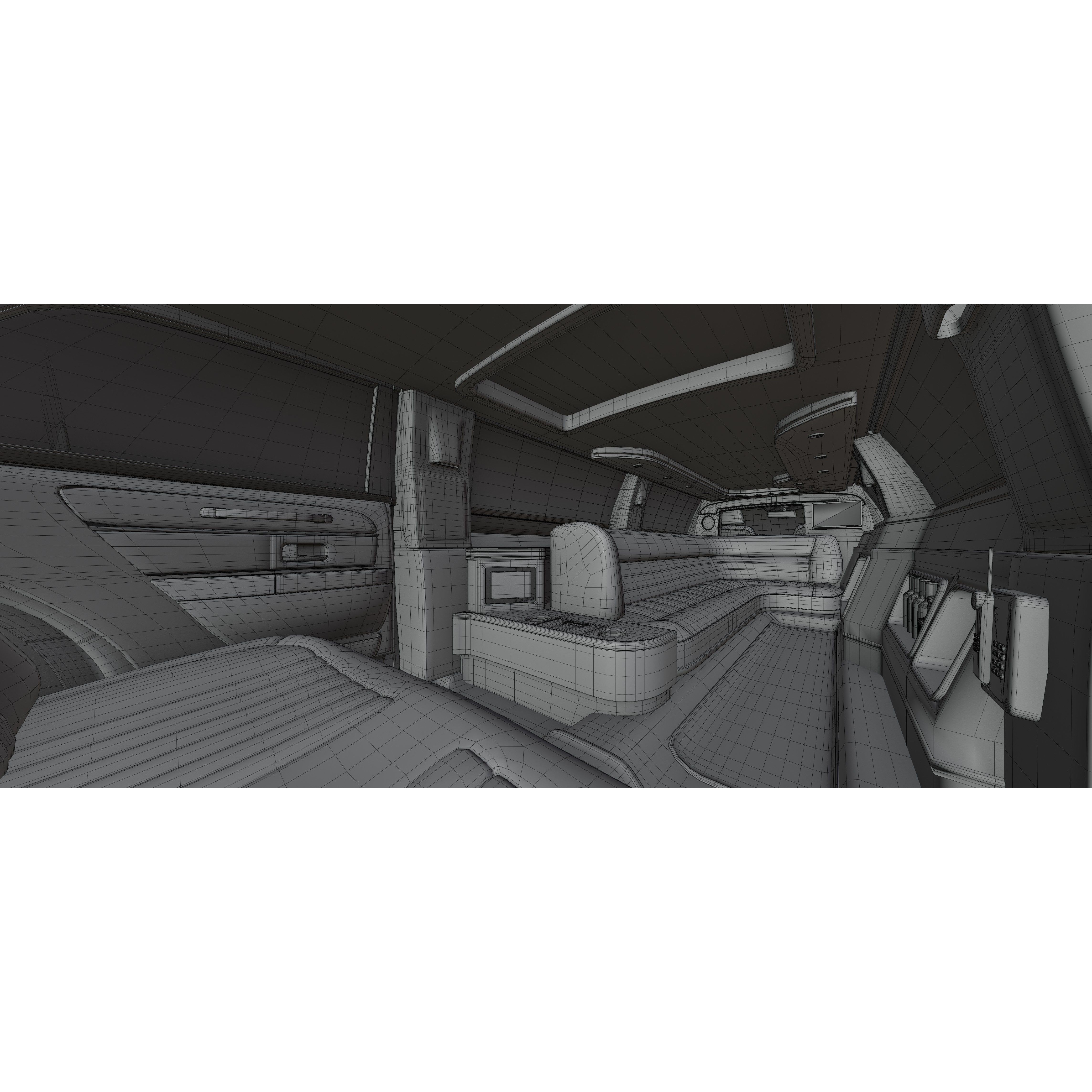 Limousine Luxury Car - Game-Ready 3D Model - View 6