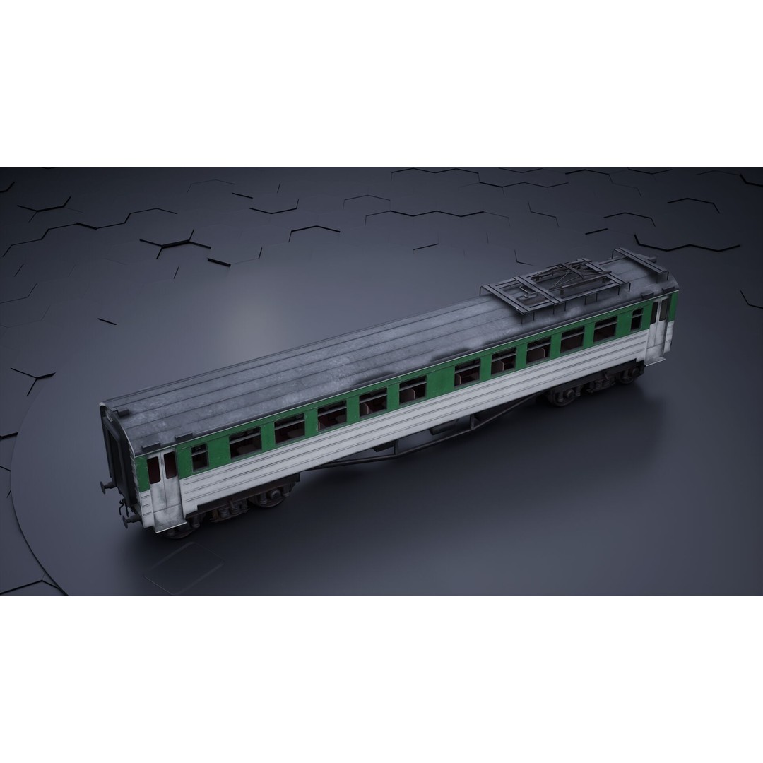 Train Wagon 3D Model – Civil Rail Vehicle with PBR Textures, FBX