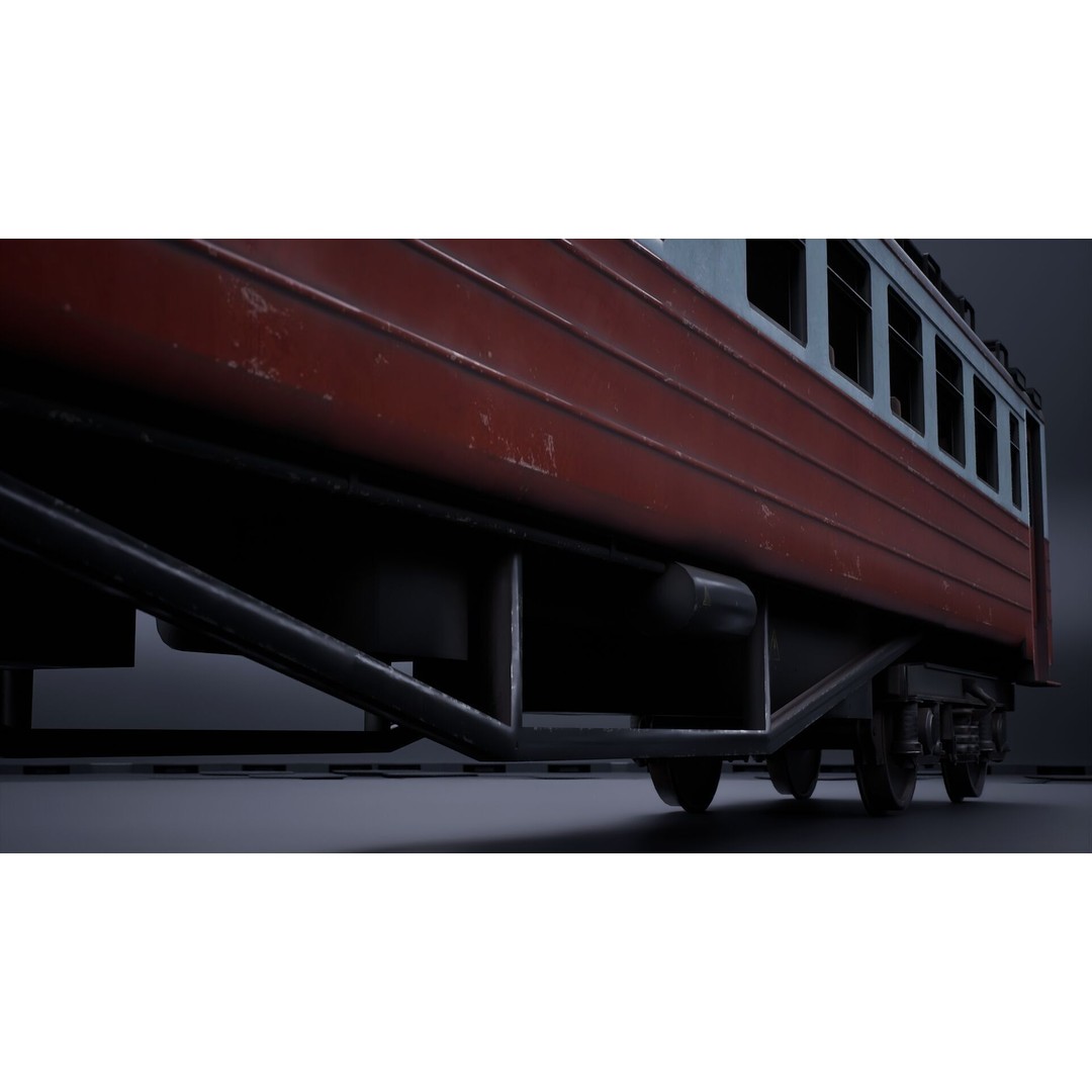 Train Wagon 3D Model – Civil Rail Vehicle with PBR Textures, FBX - View 10