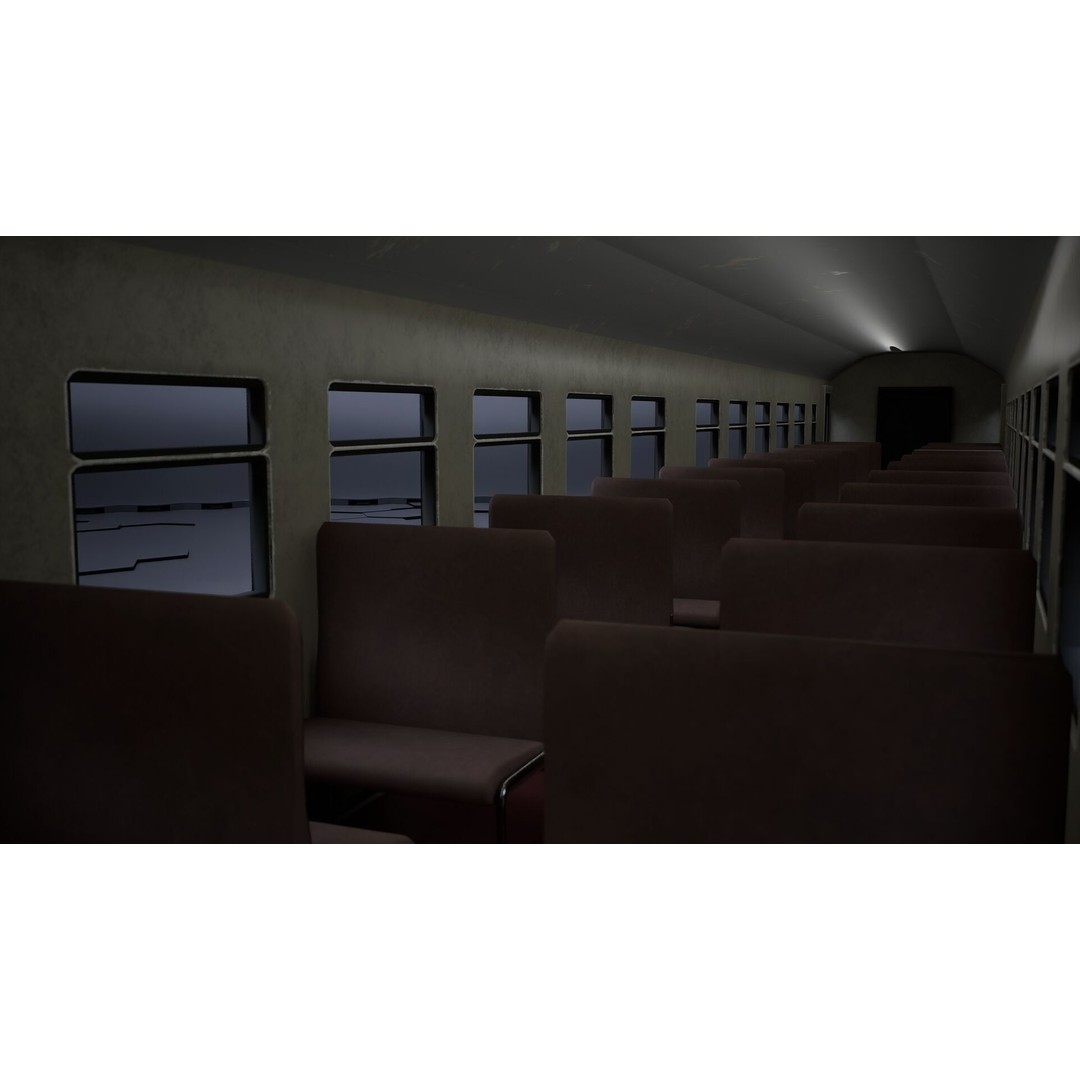 Train Wagon 3D Model – Civil Rail Vehicle with PBR Textures, FBX - View 12