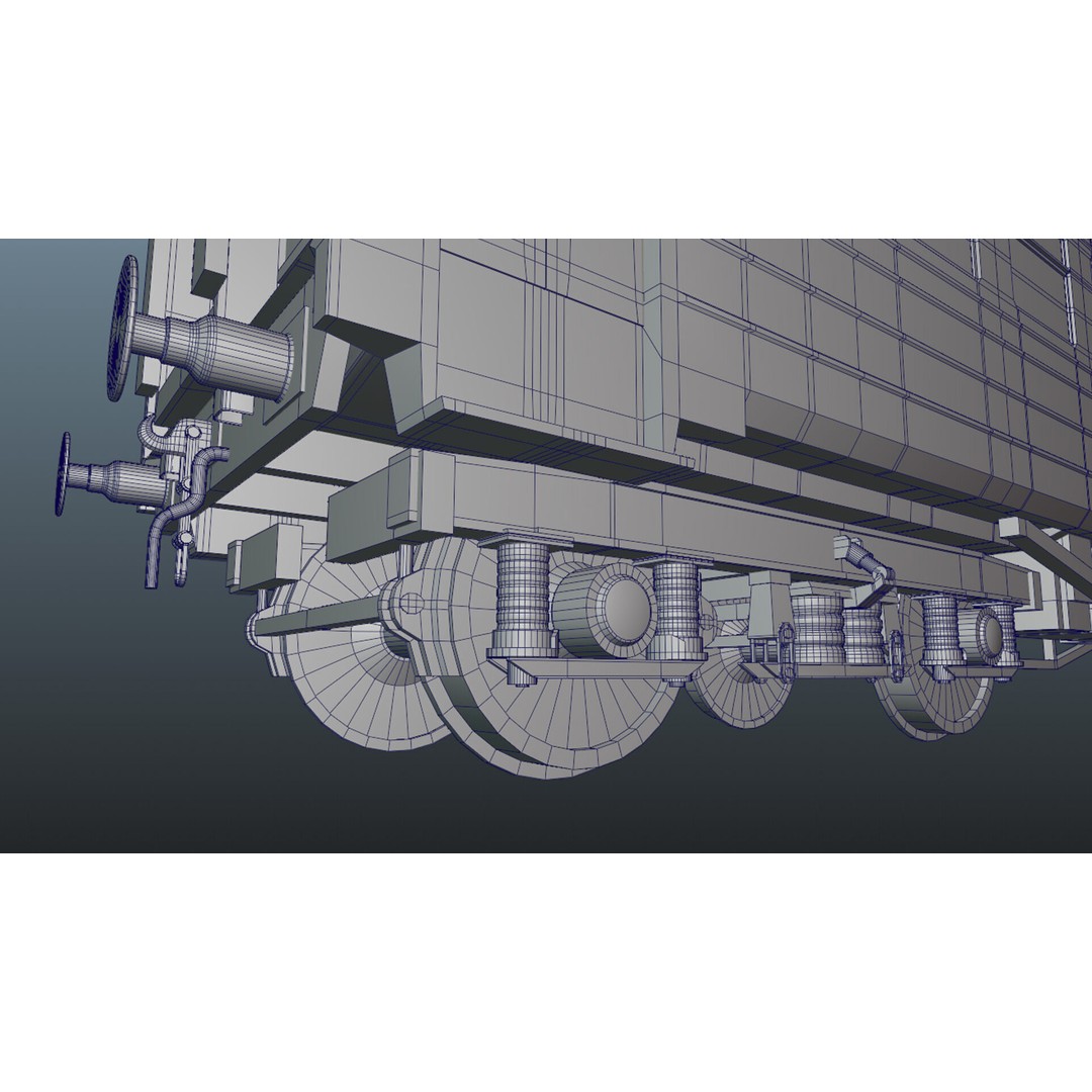Train Wagon 3D Model – Civil Rail Vehicle with PBR Textures, FBX - View 15
