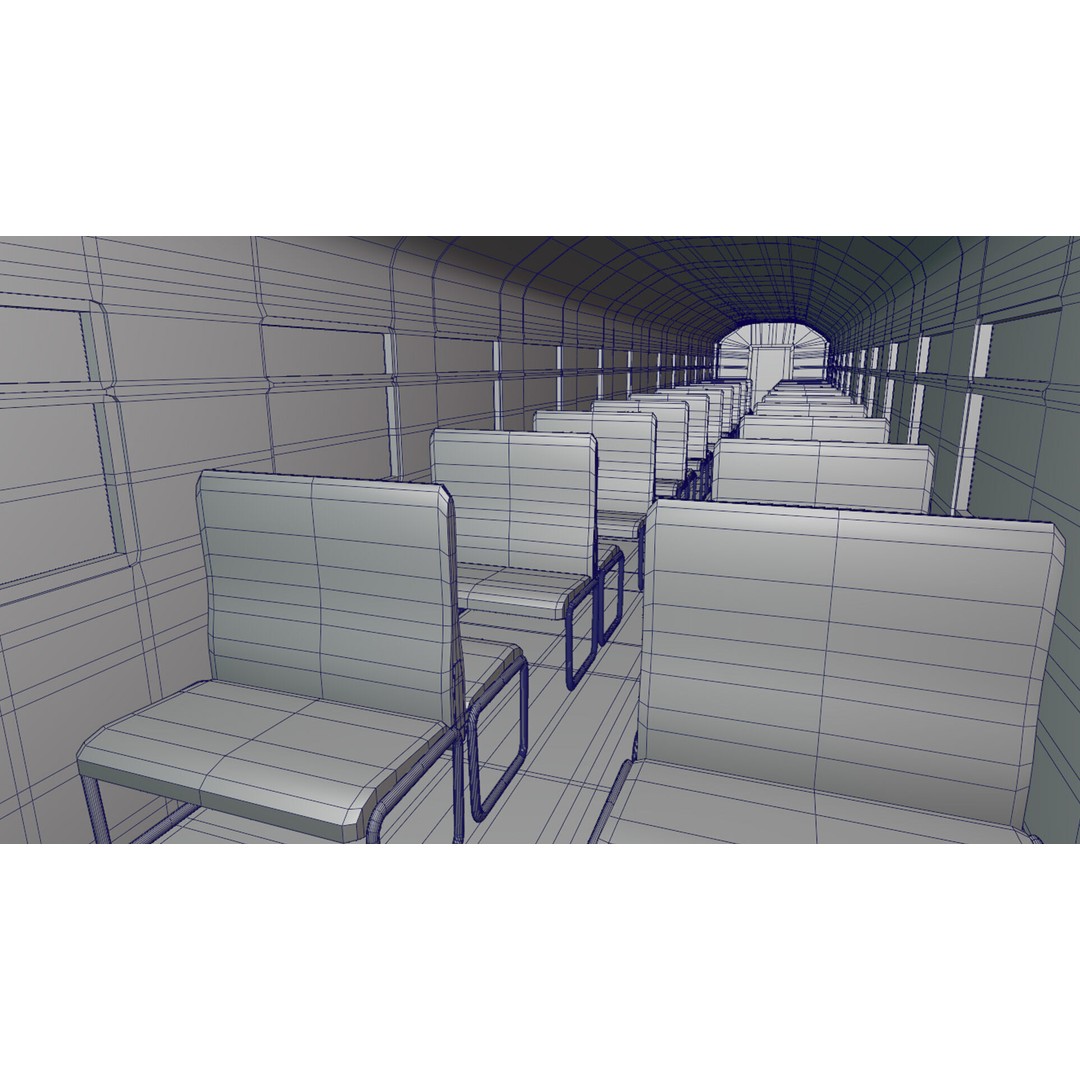 Train Wagon 3D Model – Civil Rail Vehicle with PBR Textures, FBX - View 17