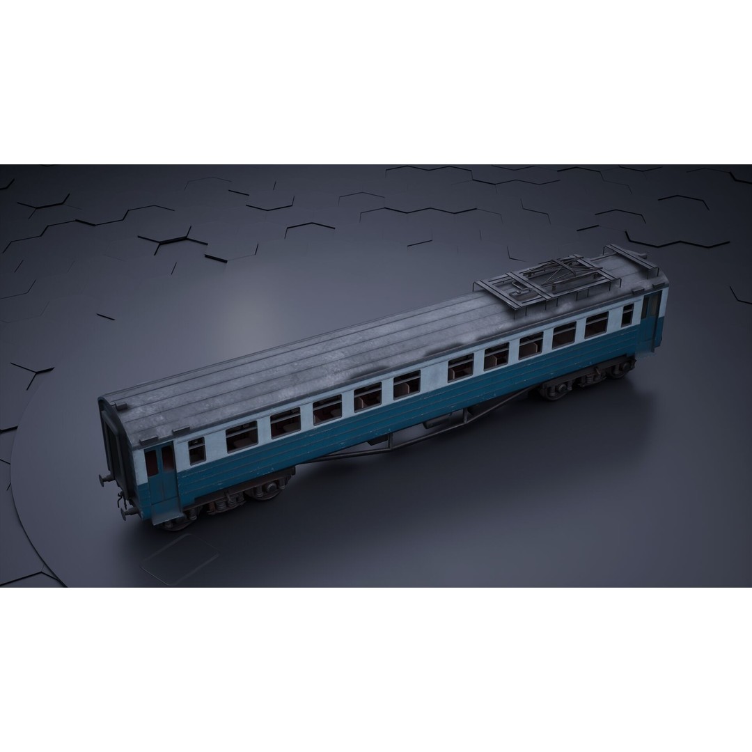 Train Wagon 3D Model – Civil Rail Vehicle with PBR Textures, FBX - View 20