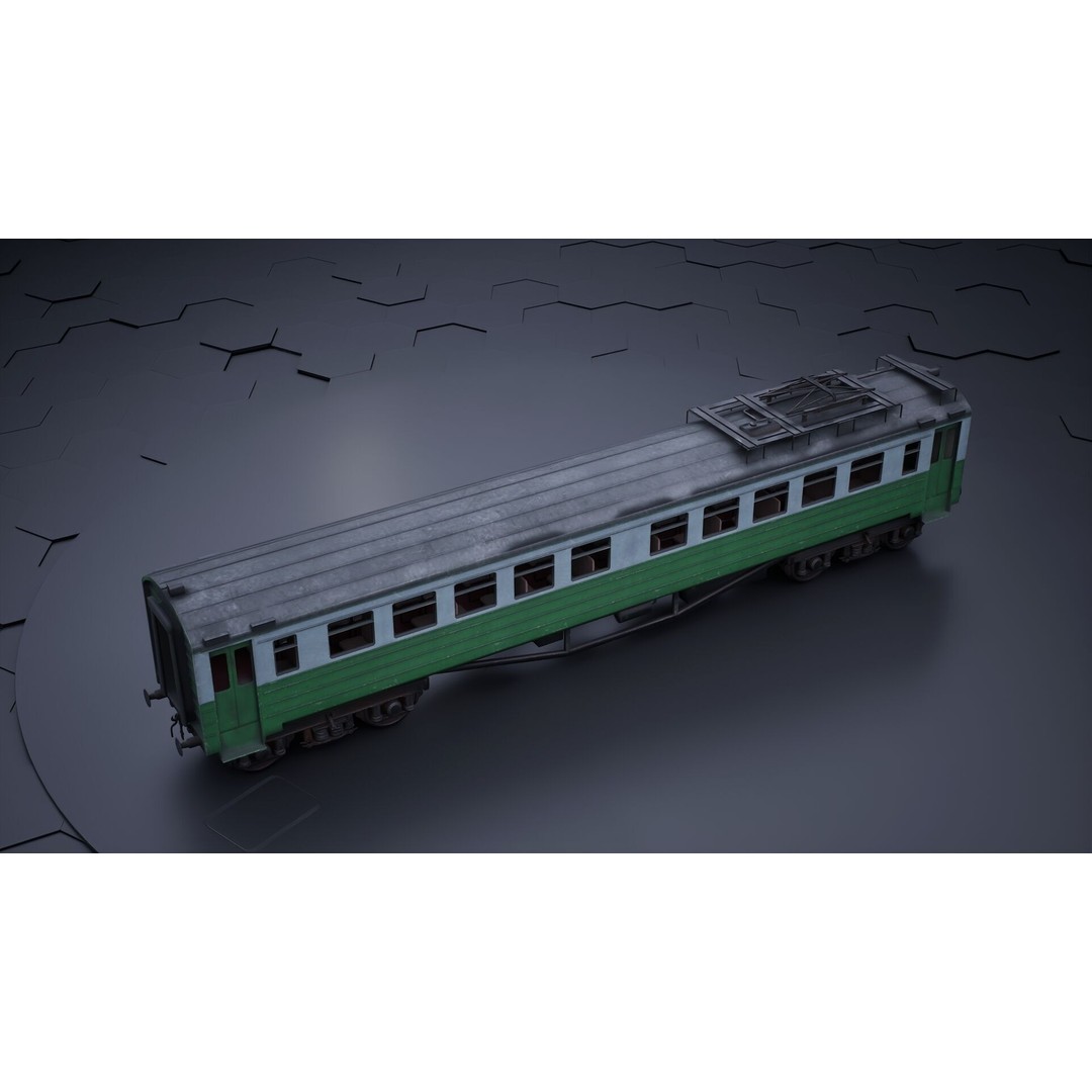 Train Wagon 3D Model – Civil Rail Vehicle with PBR Textures, FBX - View 21
