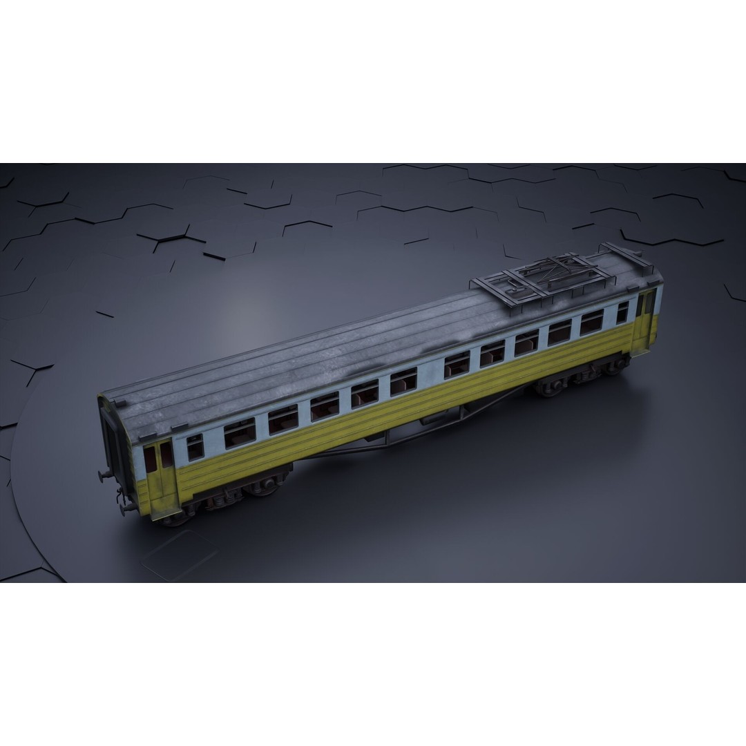 Train Wagon 3D Model – Civil Rail Vehicle with PBR Textures, FBX - View 22