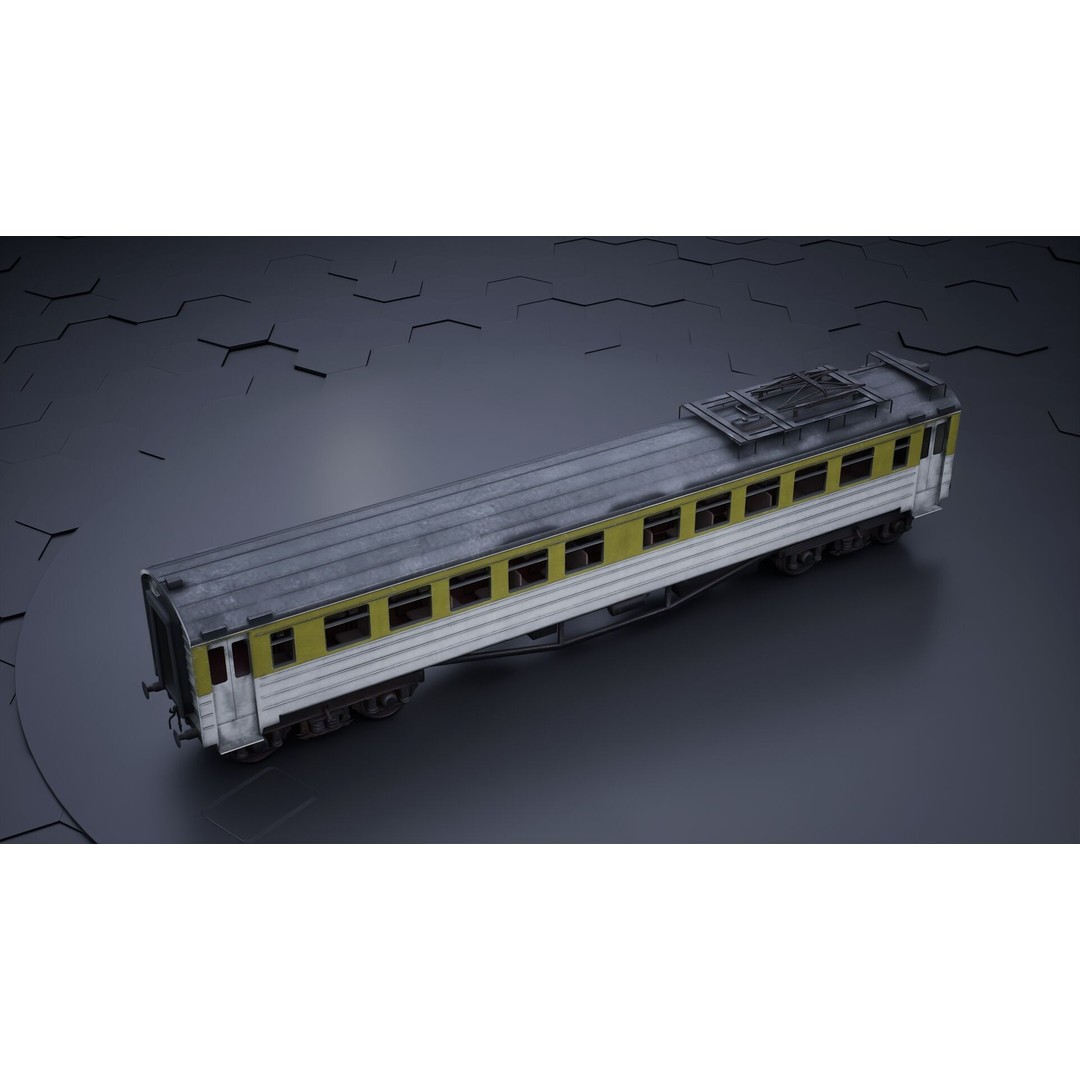 Train Wagon 3D Model – Civil Rail Vehicle with PBR Textures, FBX - View 23