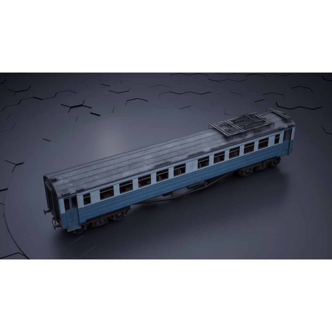 Train Wagon 3D Model – Civil Rail Vehicle with PBR Textures, FBX - View 24