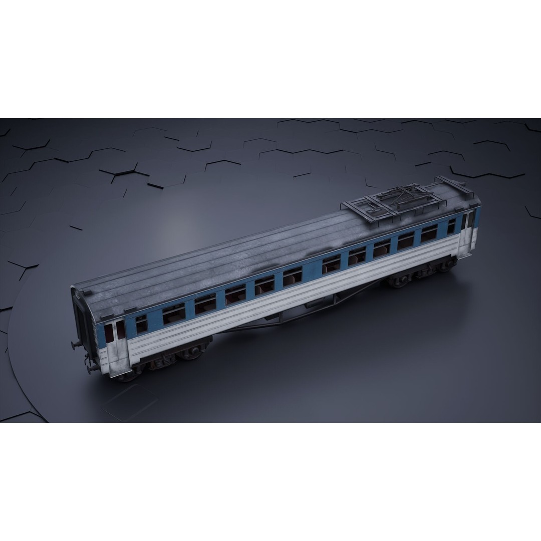 Train Wagon 3D Model – Civil Rail Vehicle with PBR Textures, FBX - View 25