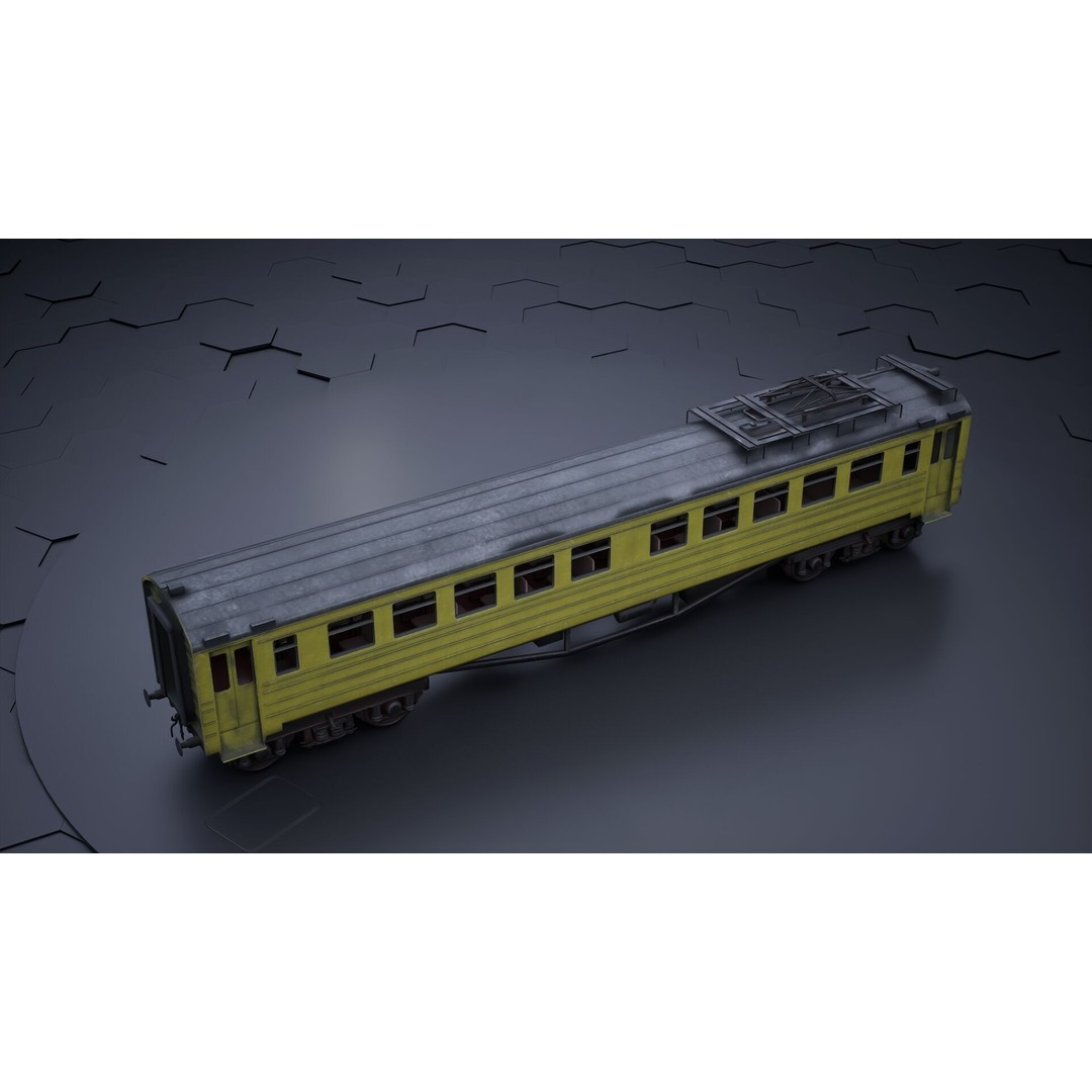 Train Wagon 3D Model – Civil Rail Vehicle with PBR Textures, FBX - View 26