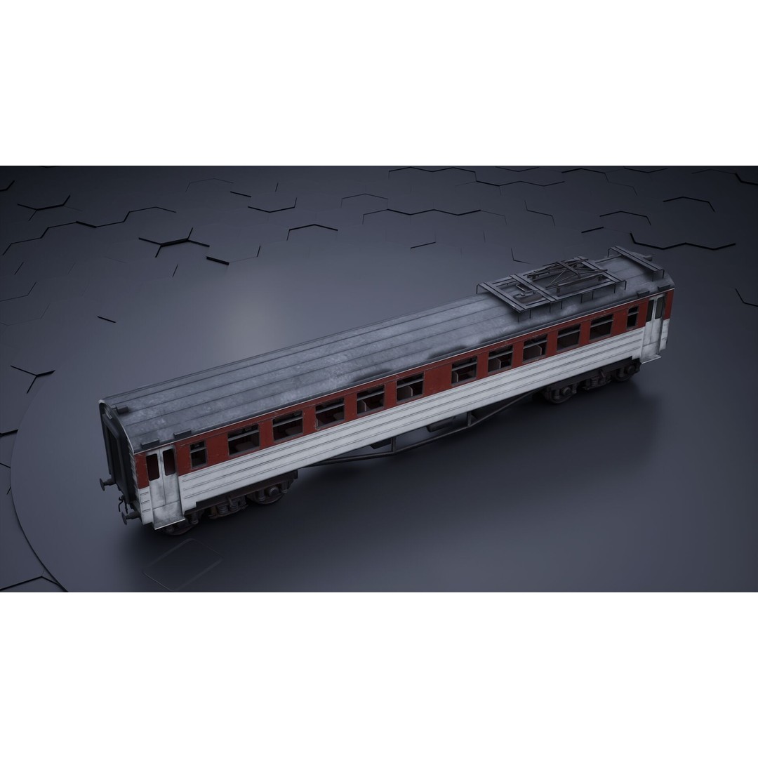 Train Wagon 3D Model – Civil Rail Vehicle with PBR Textures, FBX - View 28