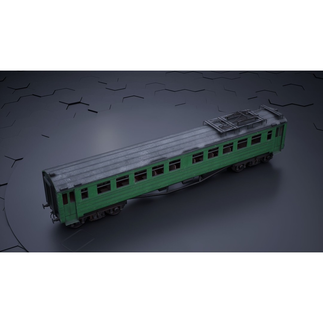 Train Wagon 3D Model – Civil Rail Vehicle with PBR Textures, FBX - View 29