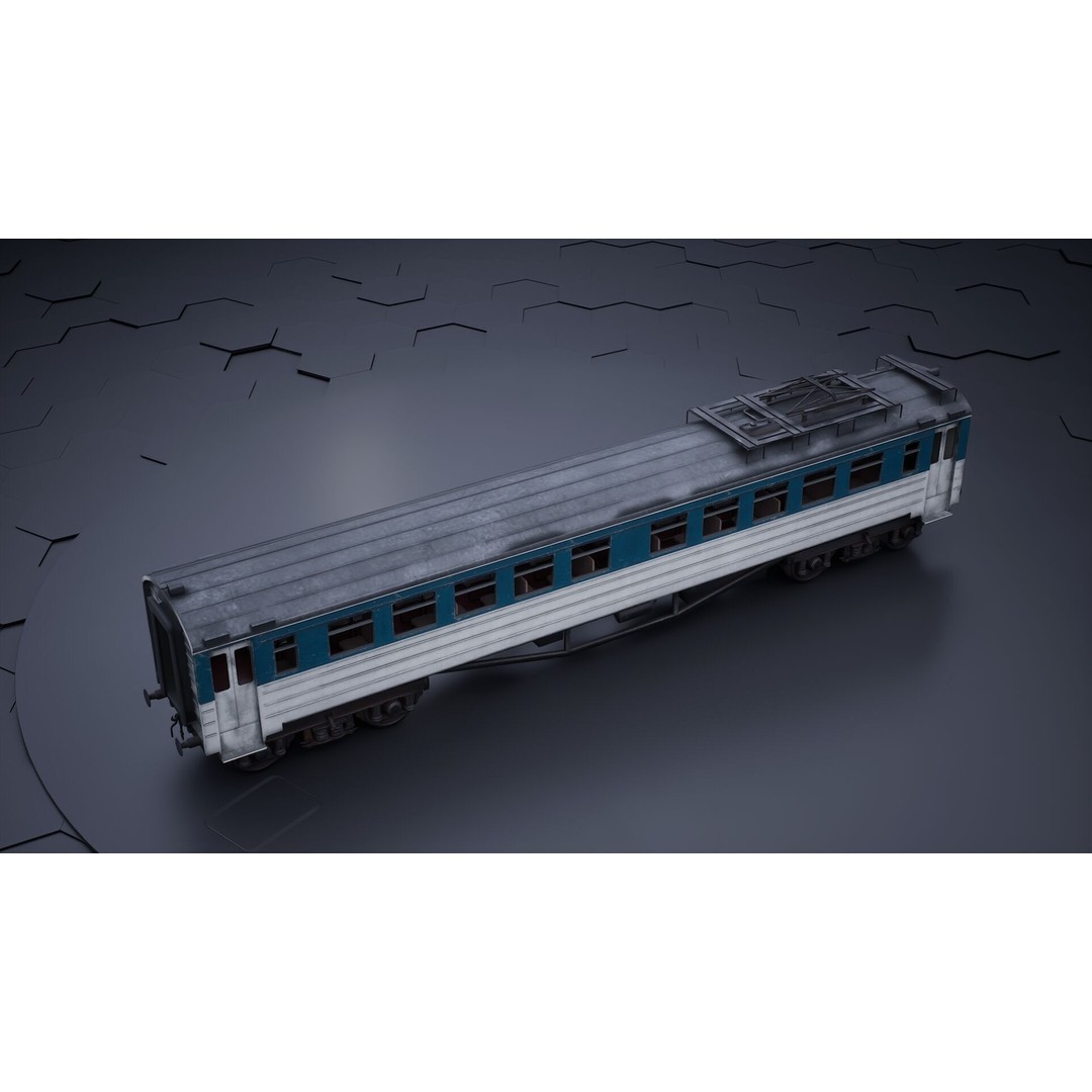 Train Wagon 3D Model – Civil Rail Vehicle with PBR Textures, FBX - View 30