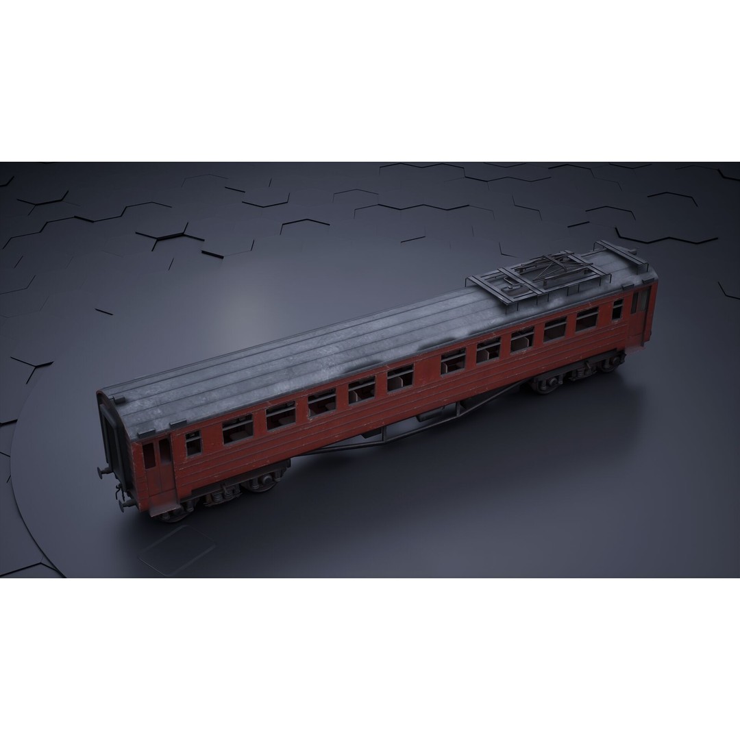 Train Wagon 3D Model – Civil Rail Vehicle with PBR Textures, FBX - View 31