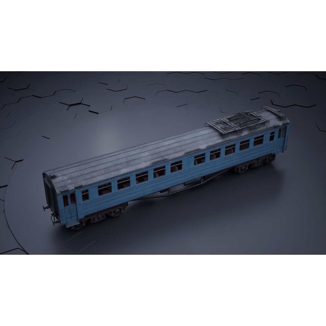 Train Wagon 3D Model – Civil Rail Vehicle with PBR Textures, FBX - View 32