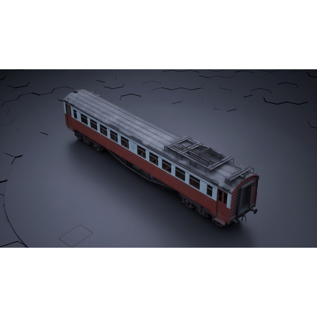 Train Wagon 3D Model – Civil Rail Vehicle with PBR Textures, FBX - View 4