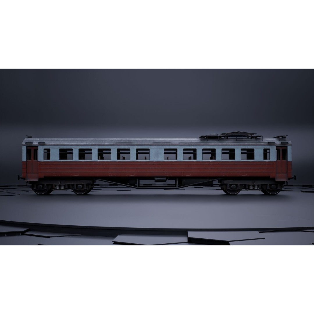Train Wagon 3D Model – Civil Rail Vehicle with PBR Textures, FBX - View 6