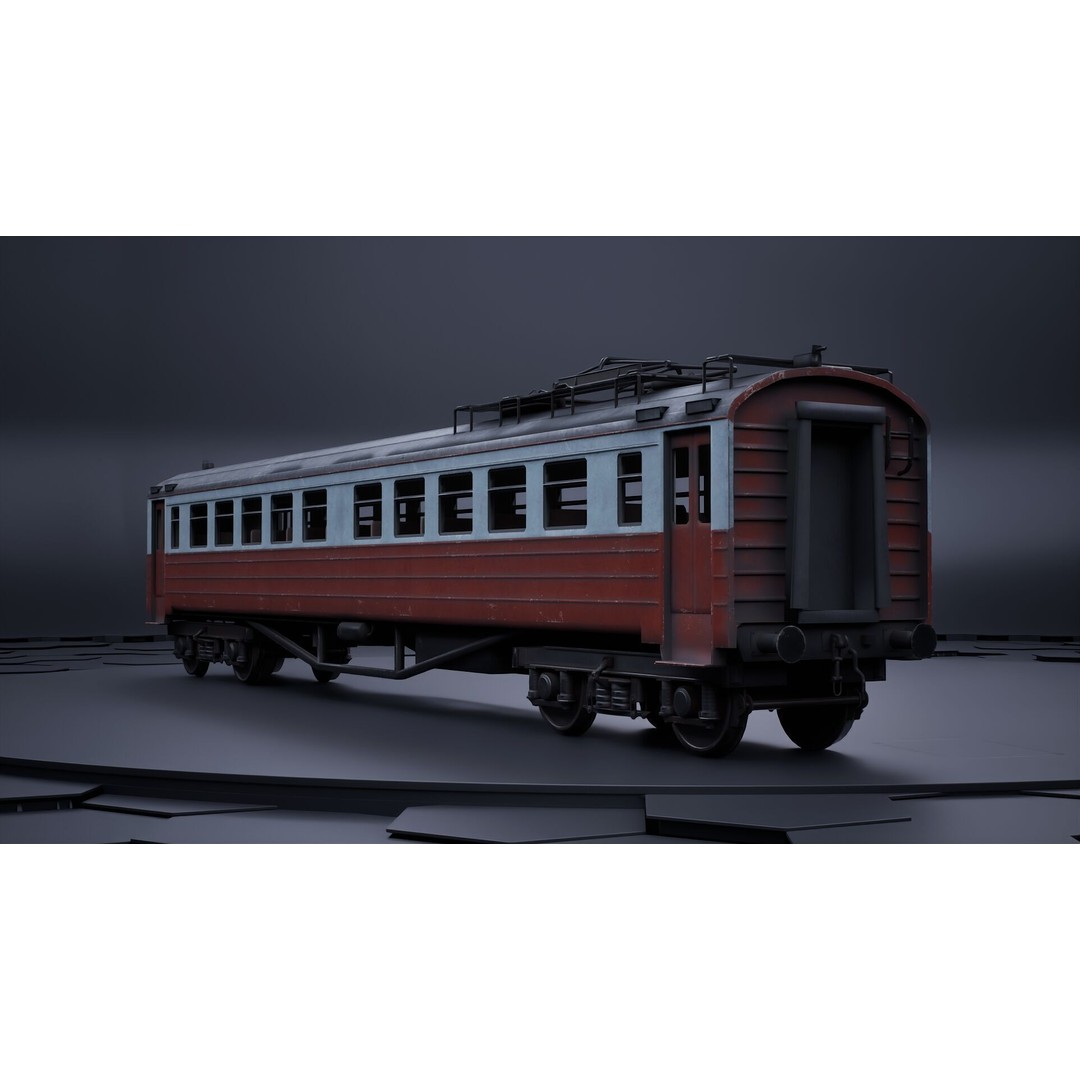 Train Wagon 3D Model – Civil Rail Vehicle with PBR Textures, FBX - View 7