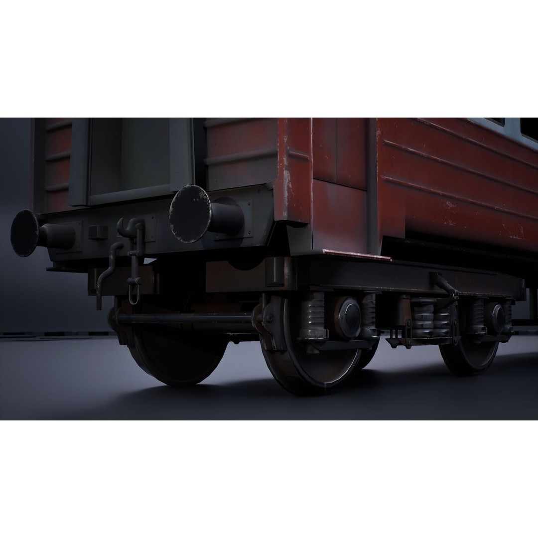 Train Wagon 3D Model – Civil Rail Vehicle with PBR Textures, FBX - View 8