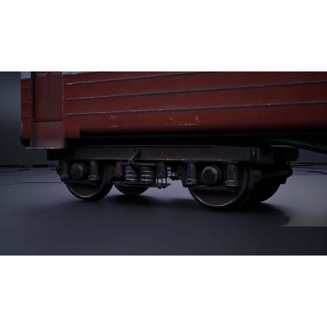 Train Wagon 3D Model – Civil Rail Vehicle with PBR Textures, FBX - View 9