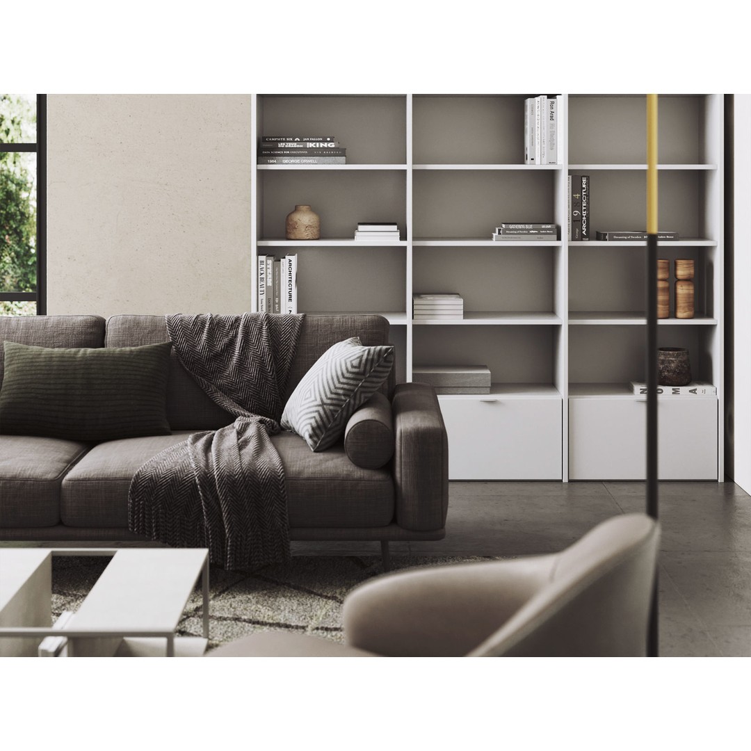 Living Room Units 3D Model – Modern Scandinavian Design, V-Ray Ready - View 3