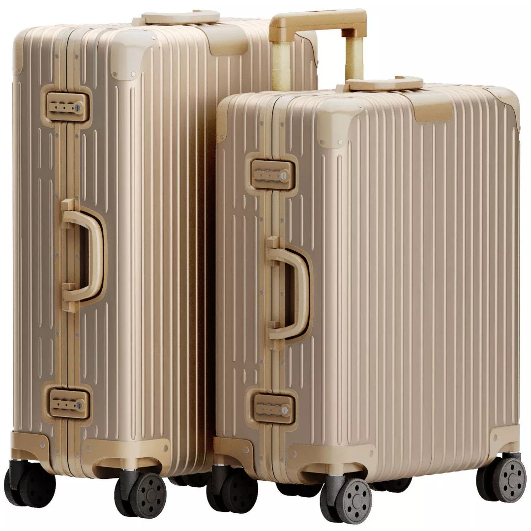 Aluminium Rimowa Suitcase 3D Model – Photorealistic Hard-Shell Asset - View 3
