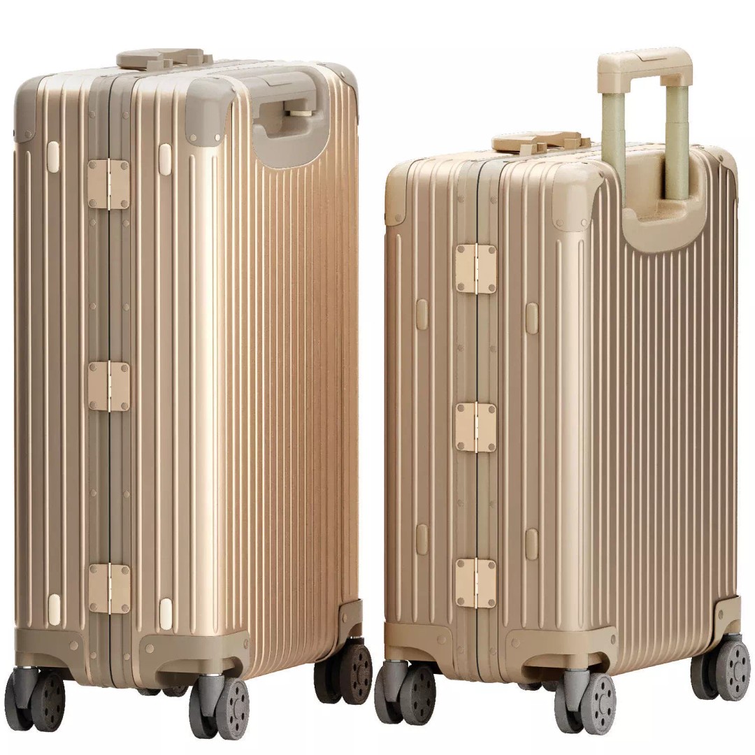 Aluminium Rimowa Suitcase 3D Model – Photorealistic Hard-Shell Asset - View 4