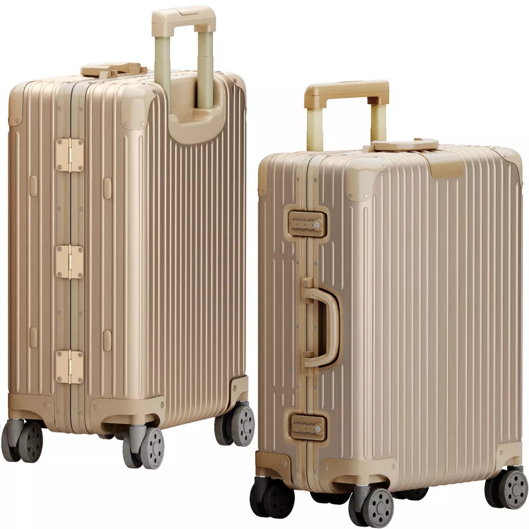 Aluminium Rimowa Suitcase 3D Model – Photorealistic Hard-Shell Asset - View 5