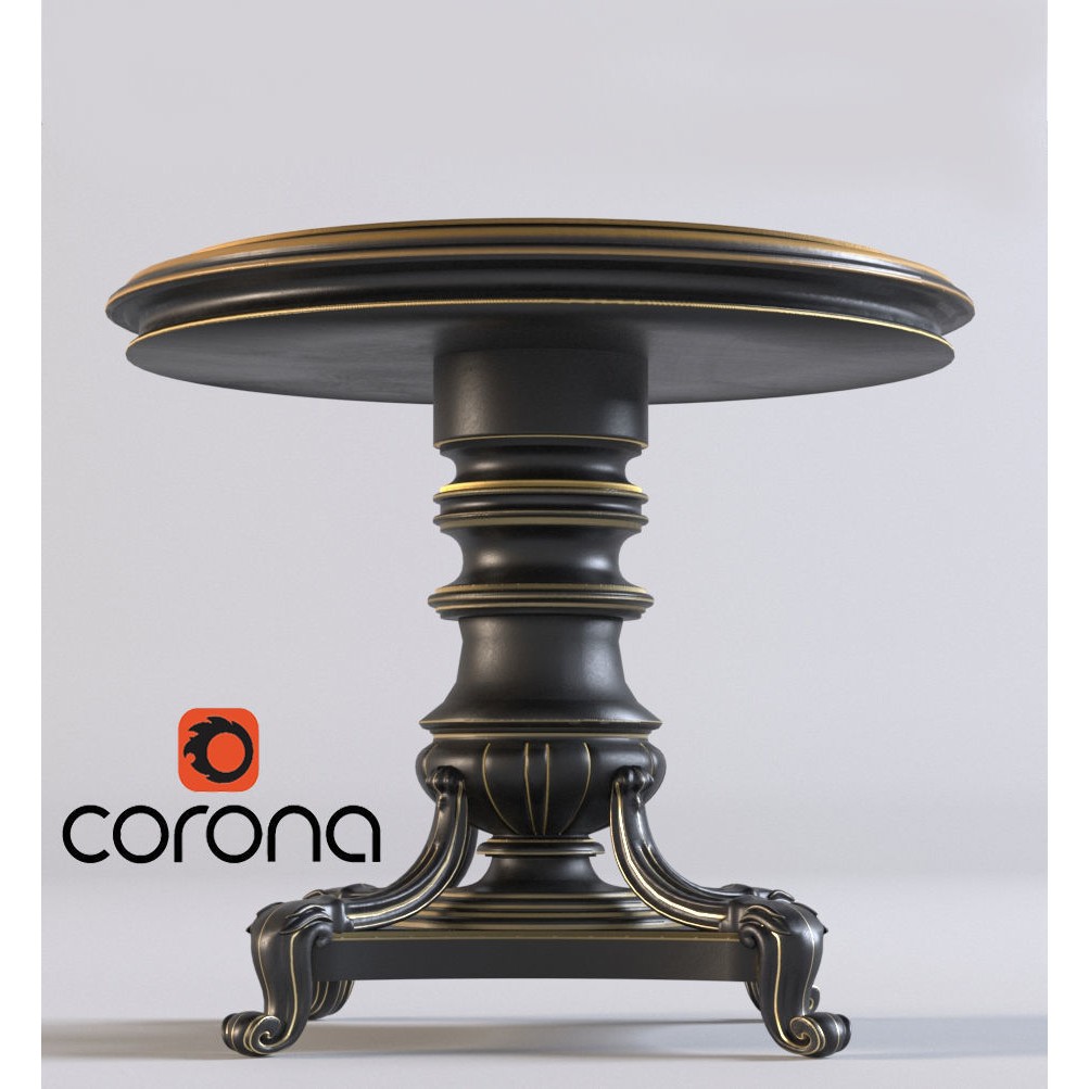 Woman Statue 3D Model – Low Poly Decorative Set with Rounded Table, FBX - View 24