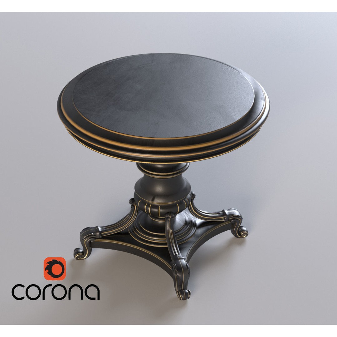 Woman Statue 3D Model – Low Poly Decorative Set with Rounded Table, FBX - View 25