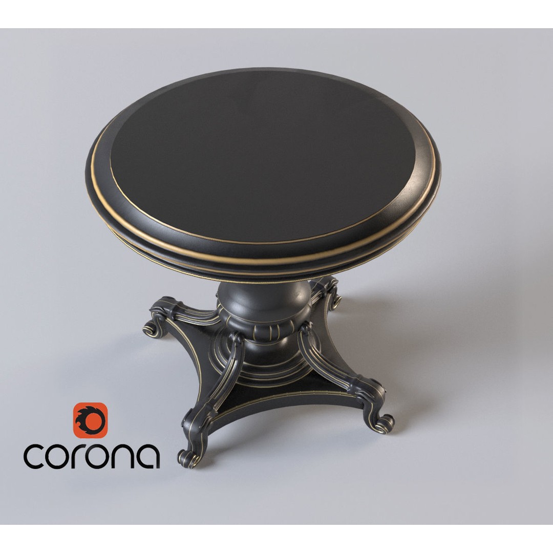 Woman Statue 3D Model – Low Poly Decorative Set with Rounded Table, FBX - View 27