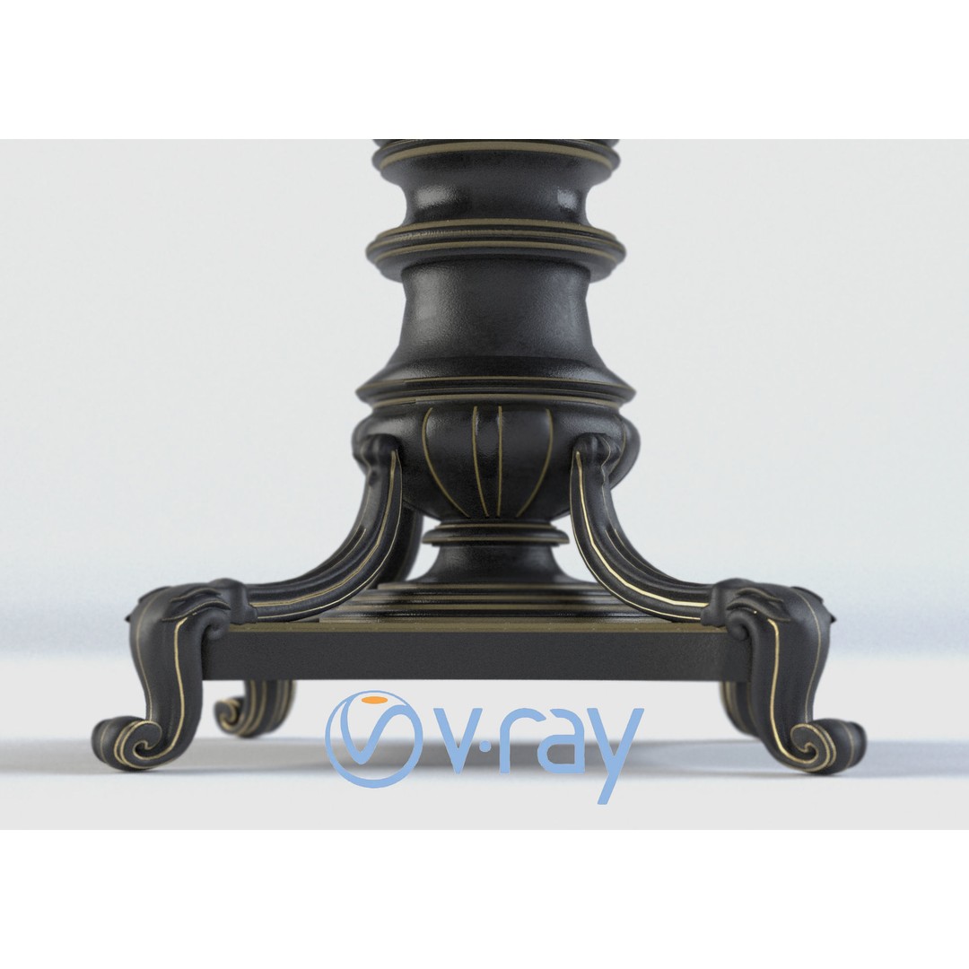 Woman Statue 3D Model – Low Poly Decorative Set with Rounded Table, FBX - View 32