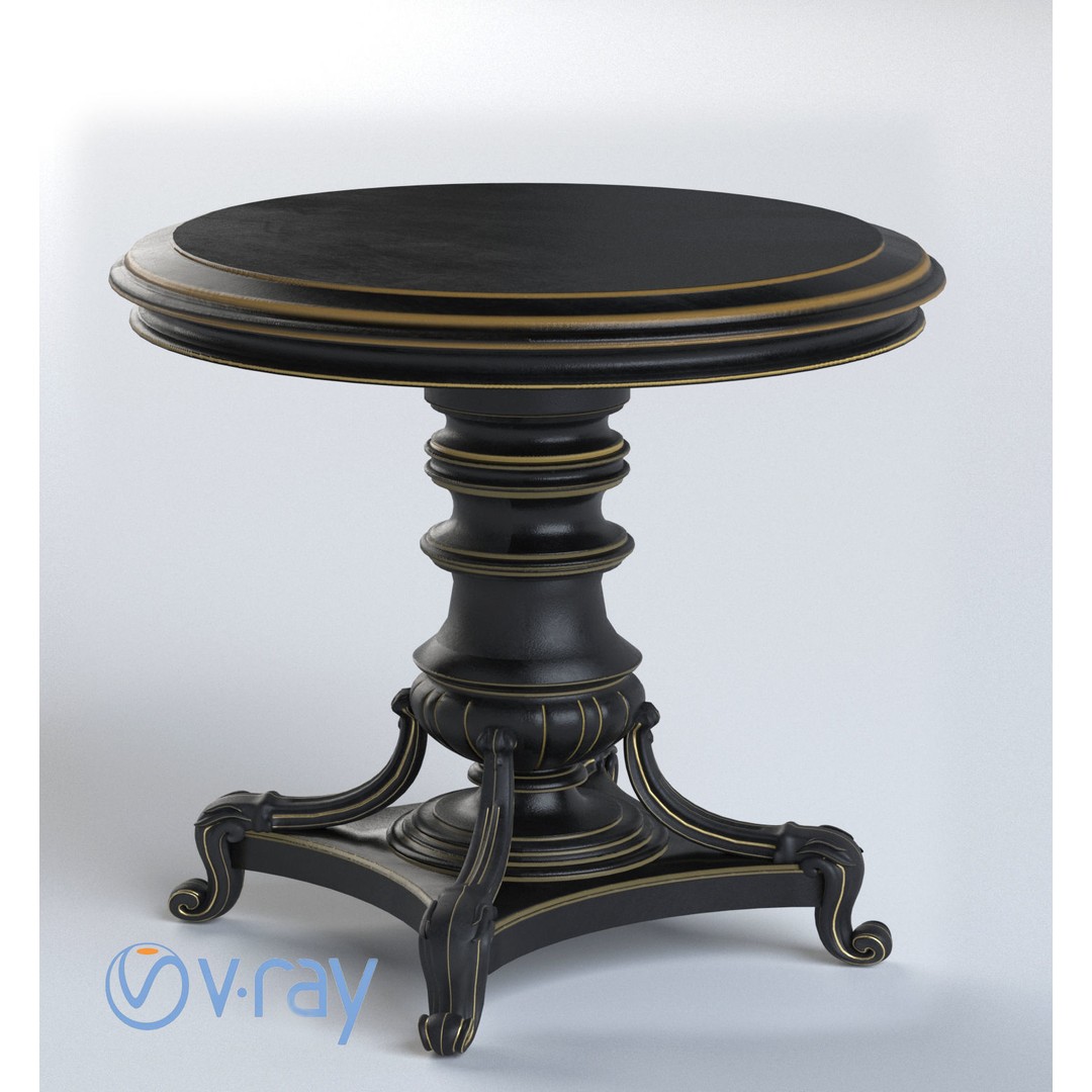 Woman Statue 3D Model – Low Poly Decorative Set with Rounded Table, FBX - View 33