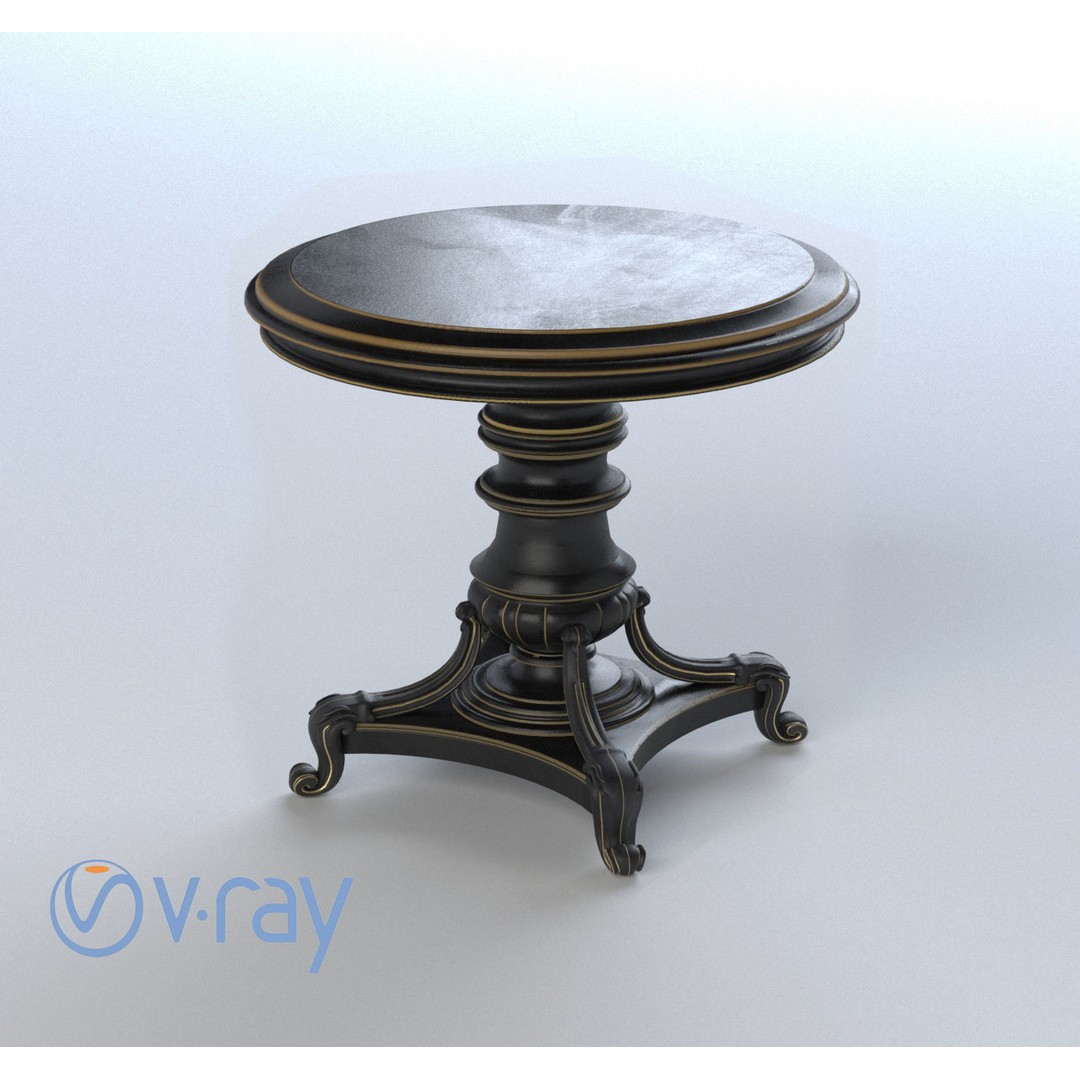 Woman Statue 3D Model – Low Poly Decorative Set with Rounded Table, FBX - View 34