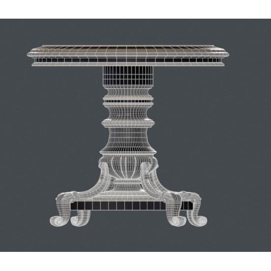 Woman Statue 3D Model – Low Poly Decorative Set with Rounded Table, FBX - View 36