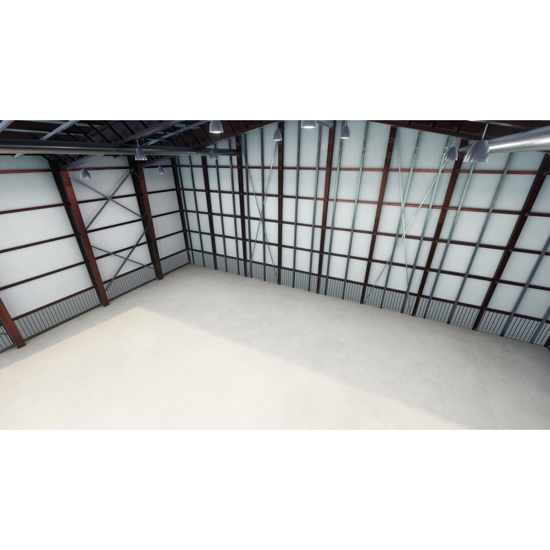 Airplane Hangar Interior 3D Model – Low Poly PBR Asset, FBX, Blender - View 20