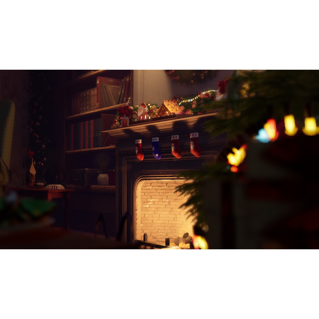 Christmas Living Room 3D Model – Festive Interior Asset Pack, FBX - View 6