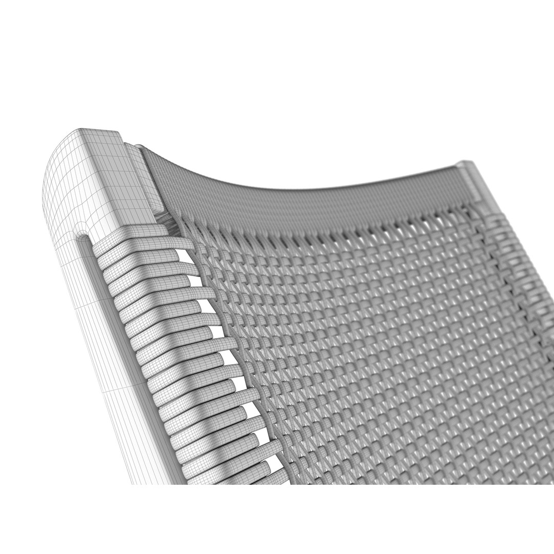 Woven White Chair 3D Model – High Poly Game Asset, OBJ & FBX - View 13