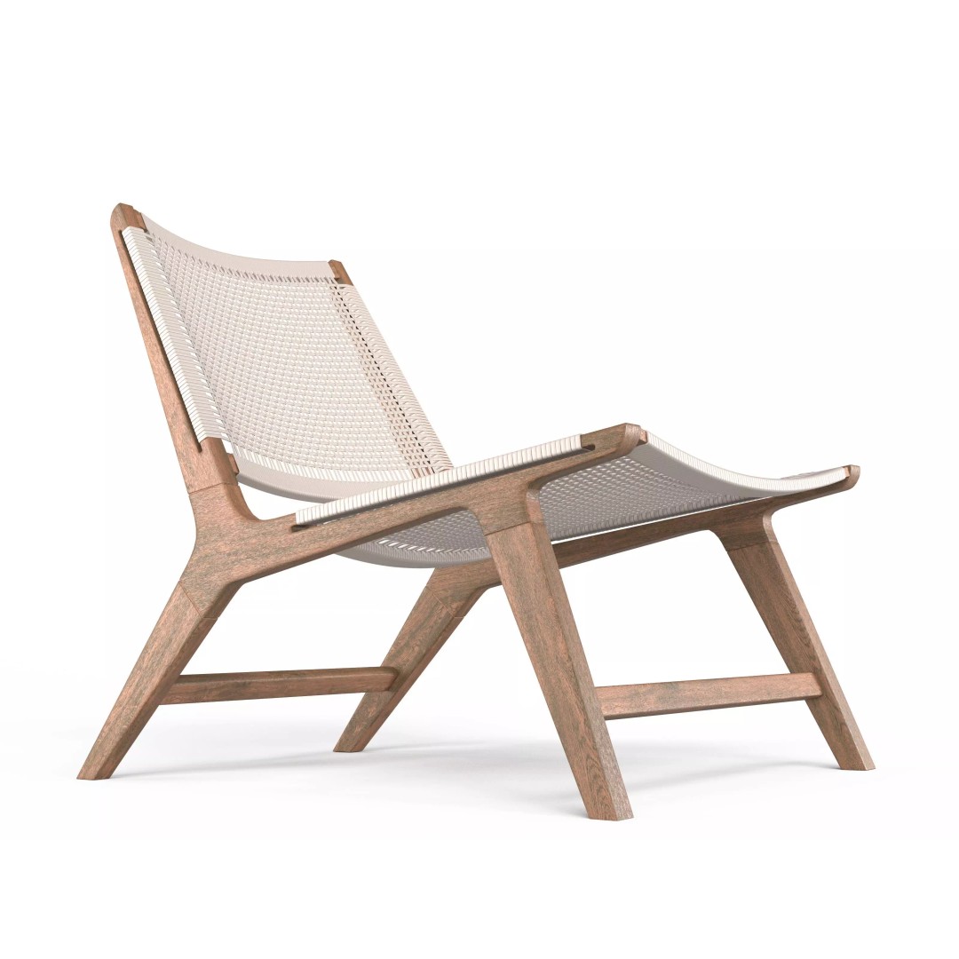 Woven White Chair 3D Model – High Poly Game Asset, OBJ & FBX - View 2
