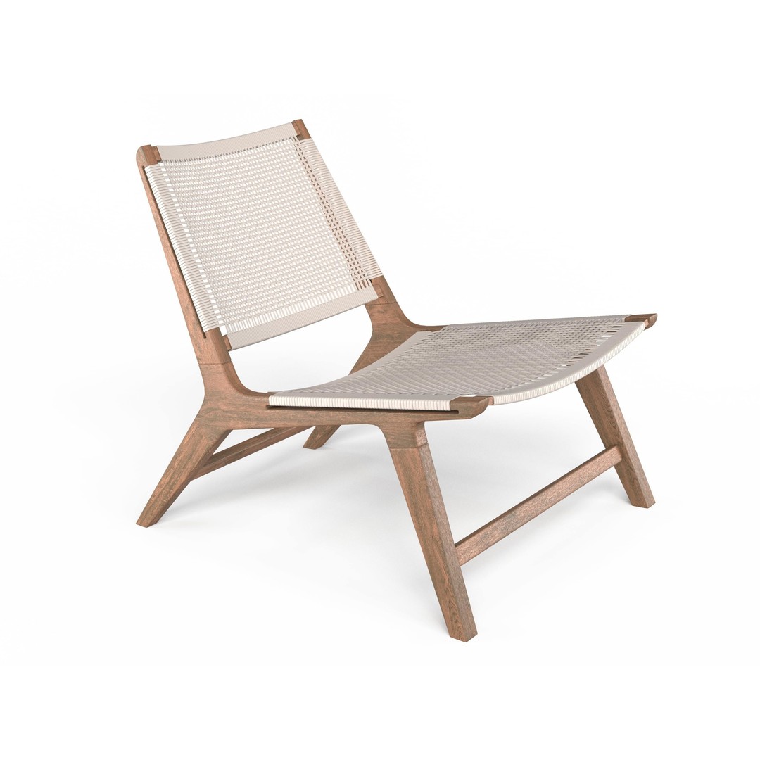 Woven White Chair 3D Model – High Poly Game Asset, OBJ & FBX - View 4