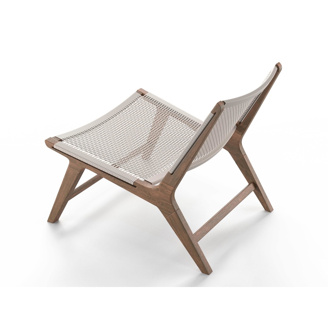 Woven White Chair 3D Model – High Poly Game Asset, OBJ & FBX - View 7