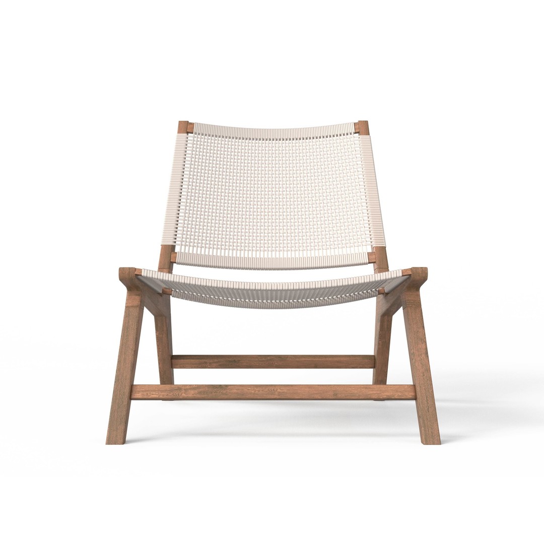 Woven White Chair 3D Model – High Poly Game Asset, OBJ & FBX - View 8