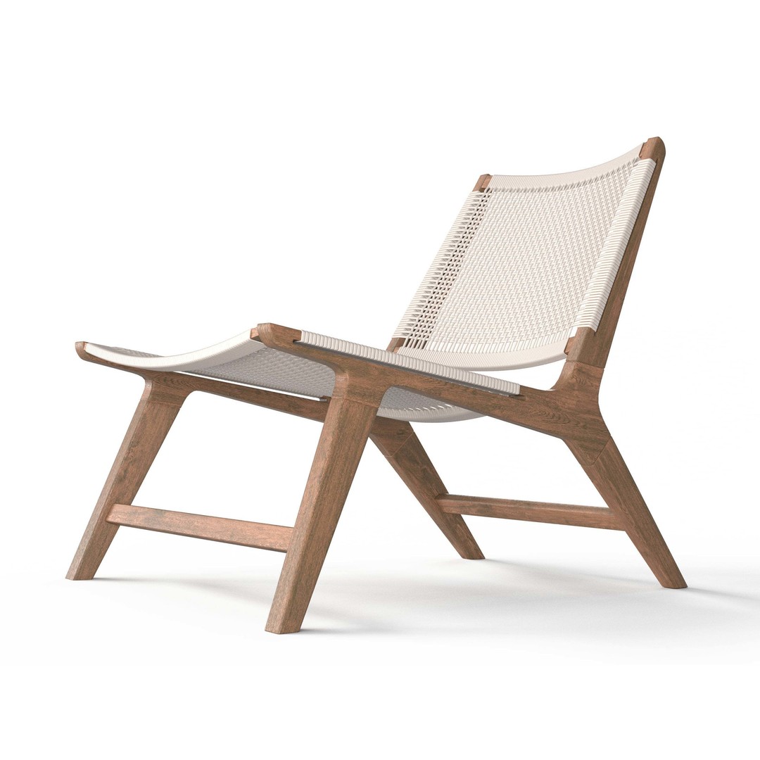 Woven White Chair 3D Model – High Poly Game Asset, OBJ & FBX - View 9