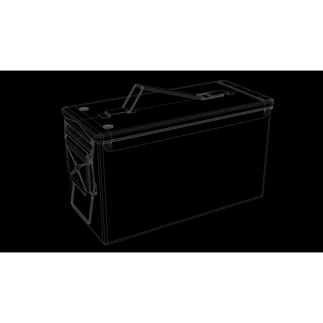 Ammo Box 3D Model – Low Poly Military Storage Asset, FBX, Blender