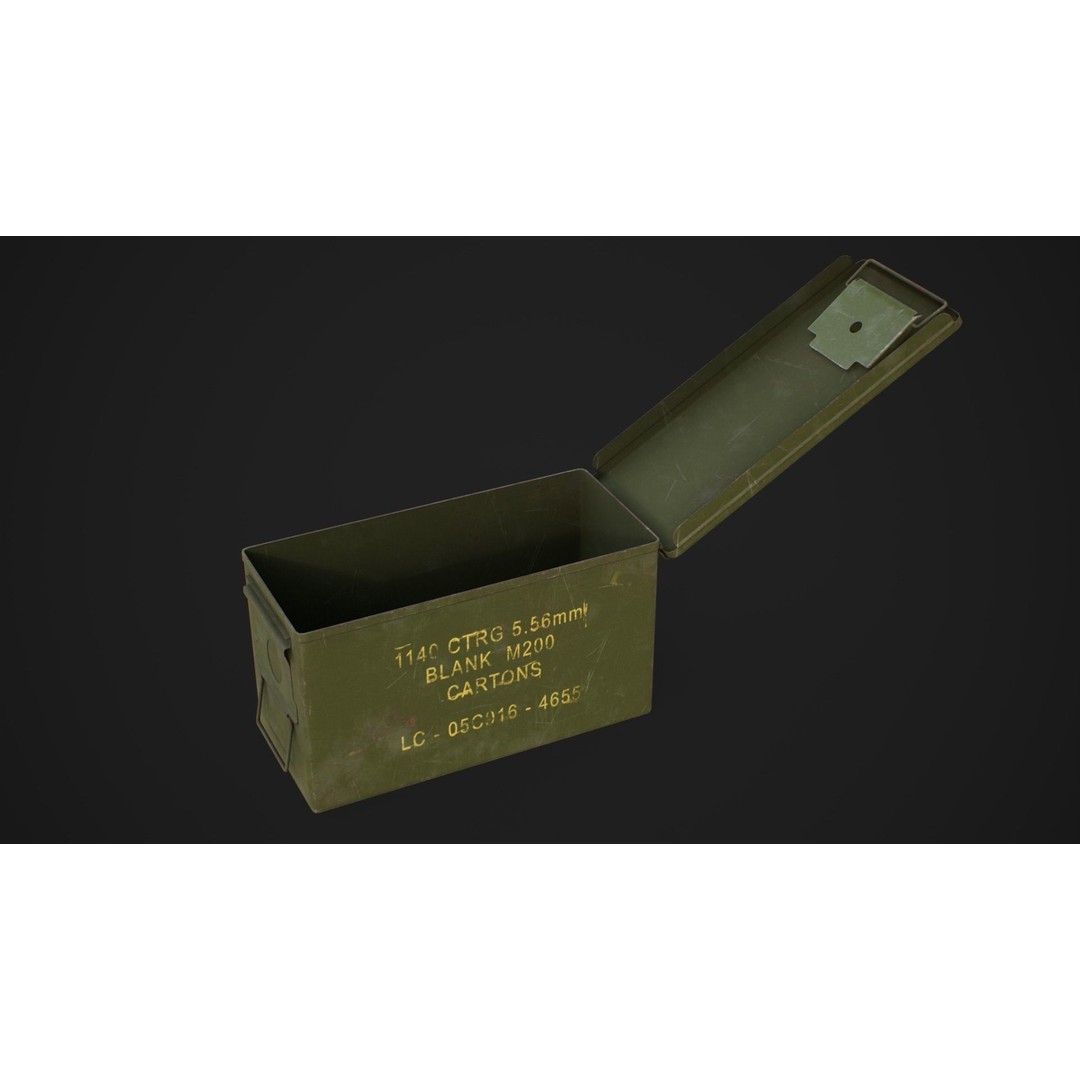 Ammo Box 3D Model – Low Poly Military Storage Asset, FBX, Blender - View 10