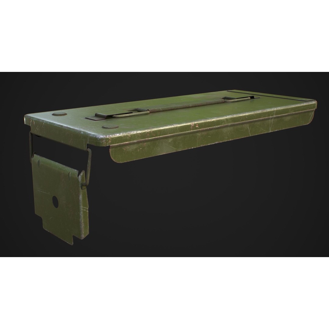Ammo Box 3D Model – Low Poly Military Storage Asset, FBX, Blender - View 12