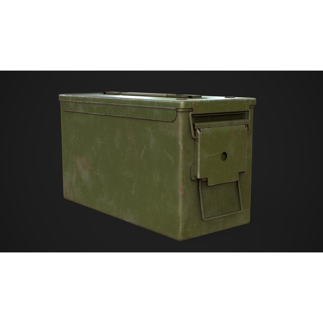Ammo Box 3D Model – Low Poly Military Storage Asset, FBX, Blender - View 3