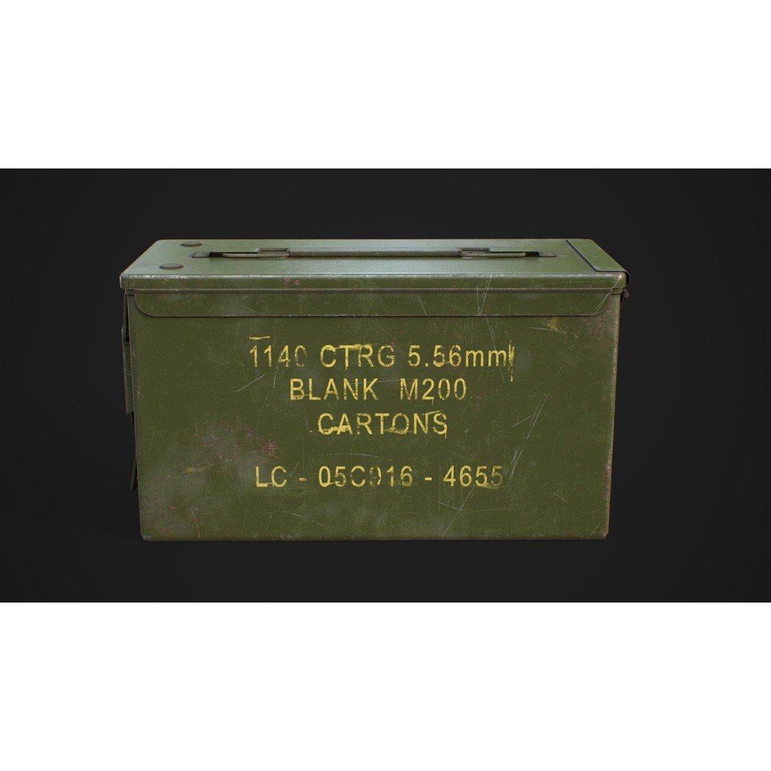 Ammo Box 3D Model – Low Poly Military Storage Asset, FBX, Blender - View 4