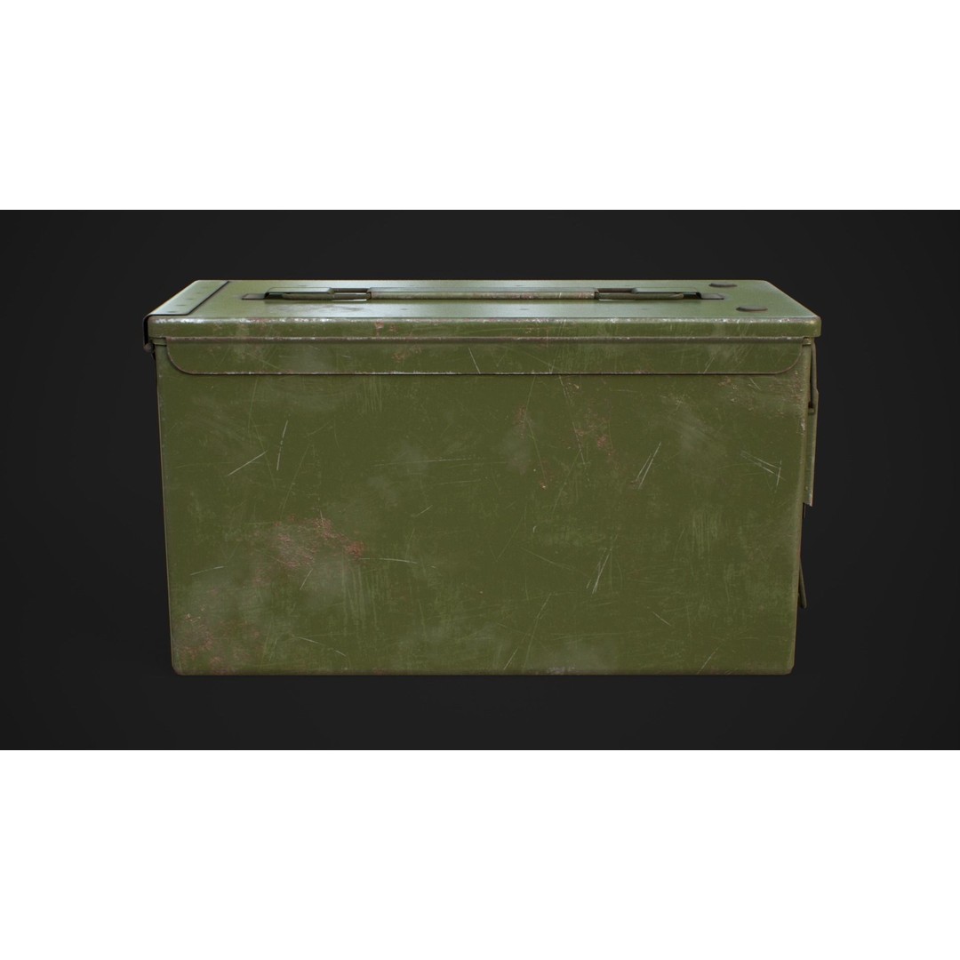 Ammo Box 3D Model – Low Poly Military Storage Asset, FBX, Blender - View 5