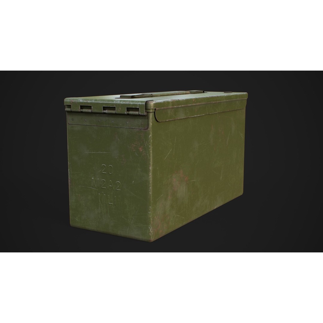 Ammo Box 3D Model – Low Poly Military Storage Asset, FBX, Blender - View 7