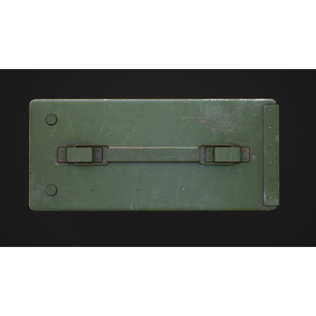 Ammo Box 3D Model – Low Poly Military Storage Asset, FBX, Blender - View 8
